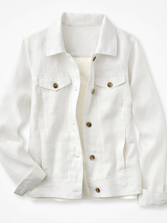 Coldwater Creek Jackets & Blazers - Coldwater Creek Journeys Lightweight Washable Linen Jacket 3X